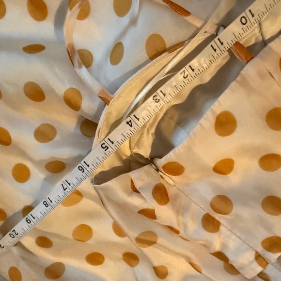 Anthropologie En Saison Ava Midi Dress Polka Dot Bustier Cream Yellow M Feminine - Picture 15 of 16